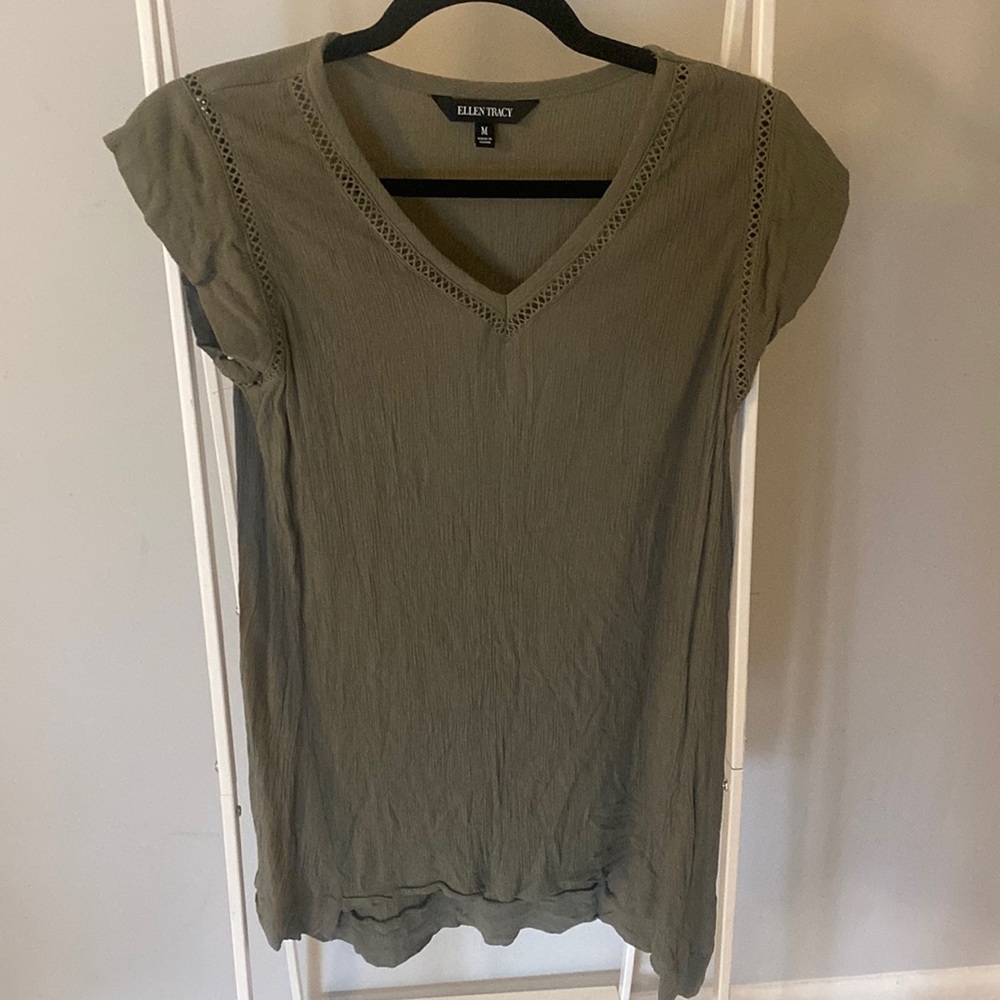 Green M Ellen Tracy Blouse